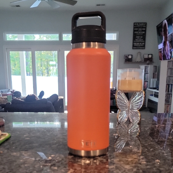 48 Oz YETI Orange Stainless Steel Water Bottle